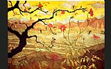 Unknown Artist Ranson Apple Tree with Red Fruit painting